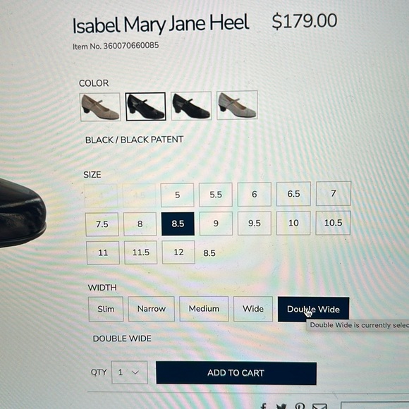 Isabel Mary Jane heel black patent leather 8 1/2 ww - Picture 6 of 6